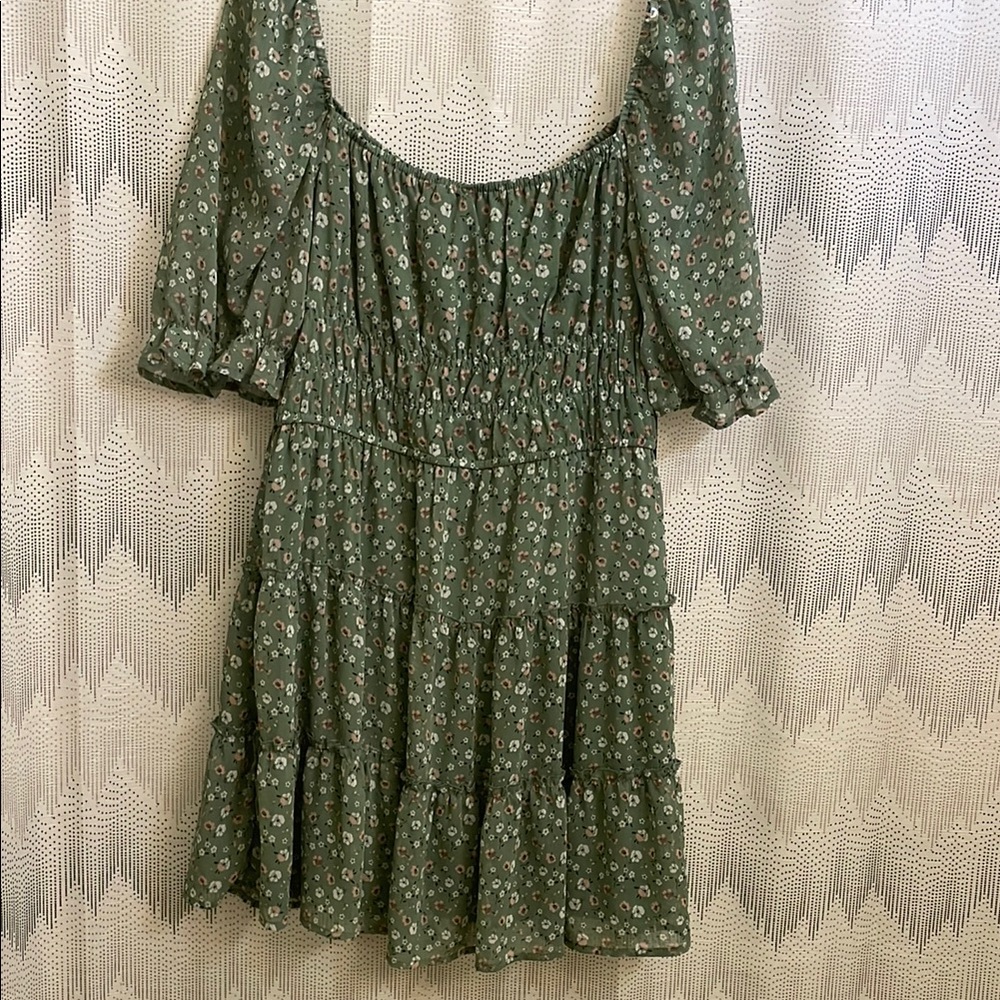Floral Green Dress